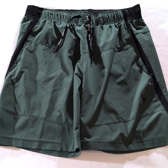 Spyder Active Men's Performance Athletic Shorts Green Medium - Picture 1 of 10